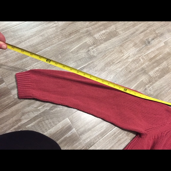 LOFT Pink Knit Sweater with Cream Color Shirt Tail - Picture 6 of 8